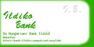 ildiko bank business card